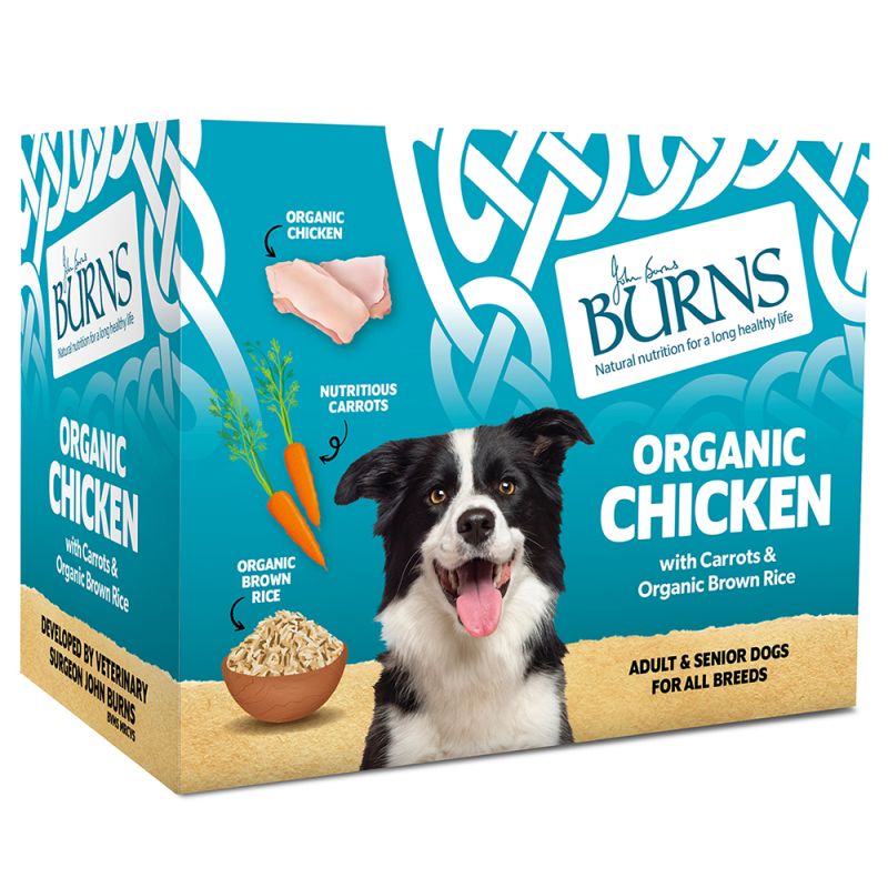 Burns Wet Food Organic Chicken with Carrots & Brown Rice 6 x 395g